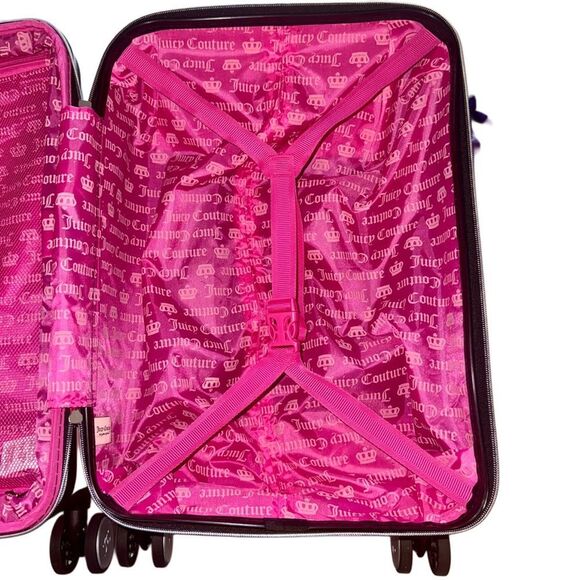 Juicy Couture Pink & White Ombre Hard Side 360 Spinner Suitcase Carry On Luggage - Picture 12 of 12